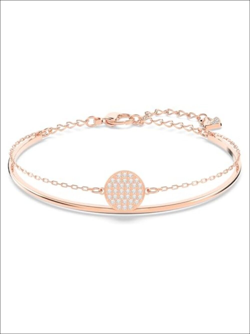 Precision Crystal Bangle Bracelet, Plated Band, Stackable, Gift Box